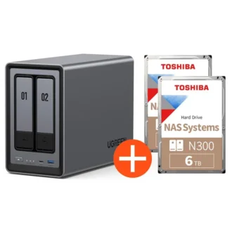 UGREEN NASync DXP2800 NAS System 2-Bay 12TB inkl. 2x Toshiba NAS HDD N300 – 6TB