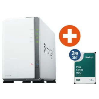 Synology DS223j NAS System 2-Bay 24 TB inkl. 2x 12 TB Synology HDD HAT3310-12T