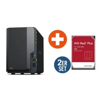 Synology Diskstation DS223 NAS System 2-Bay inkl. 2x 4TB WD Red Plus WD40EFZZ